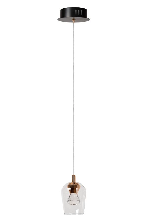 Lucide BERLIANE - Suspension - Ø 12 cm - LED Dim. - 1x4W 2700K - Avec module LED remplaçable - Transparent - éteint